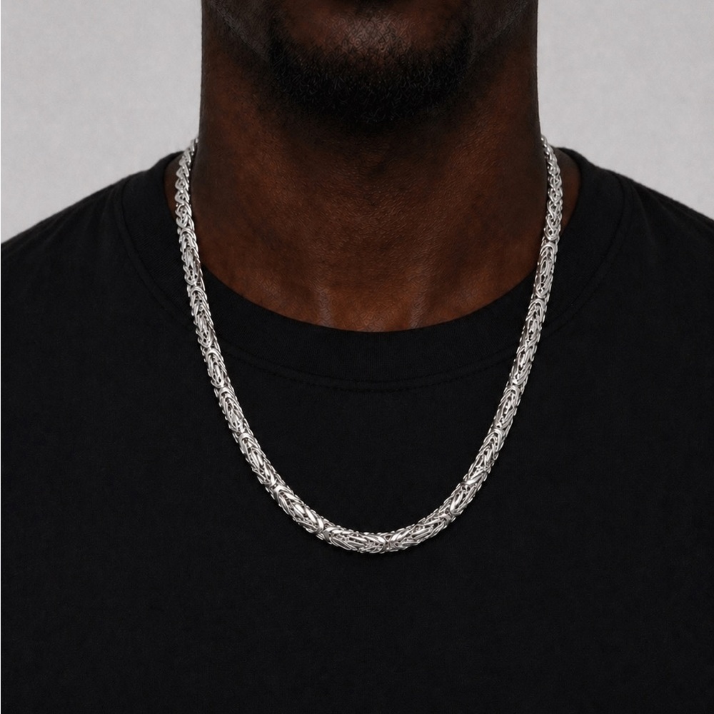 925 Sterling Silver Byzantine Chain Men’s Necklace Size 26” - Picture 13 of 17